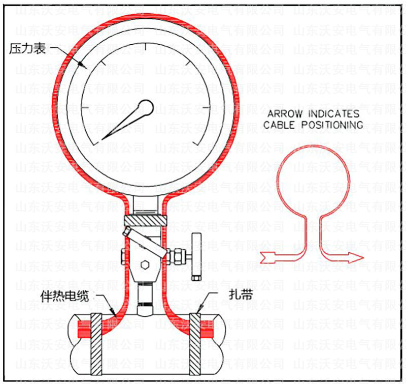 電伴熱接線(xiàn)示意圖